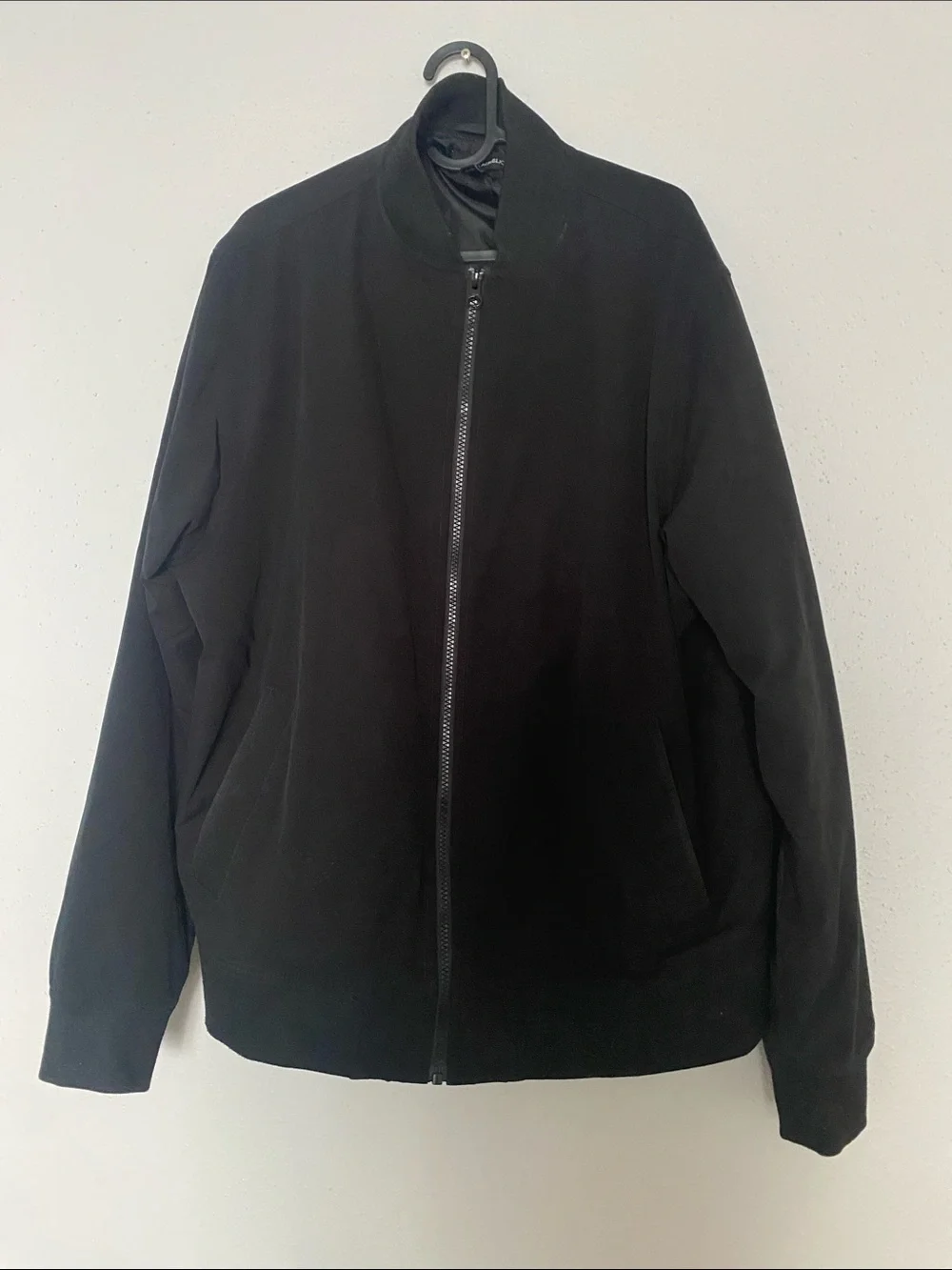 Banana Republic Black Men's Lightweight Bomber Jacket with Zip Front Size L